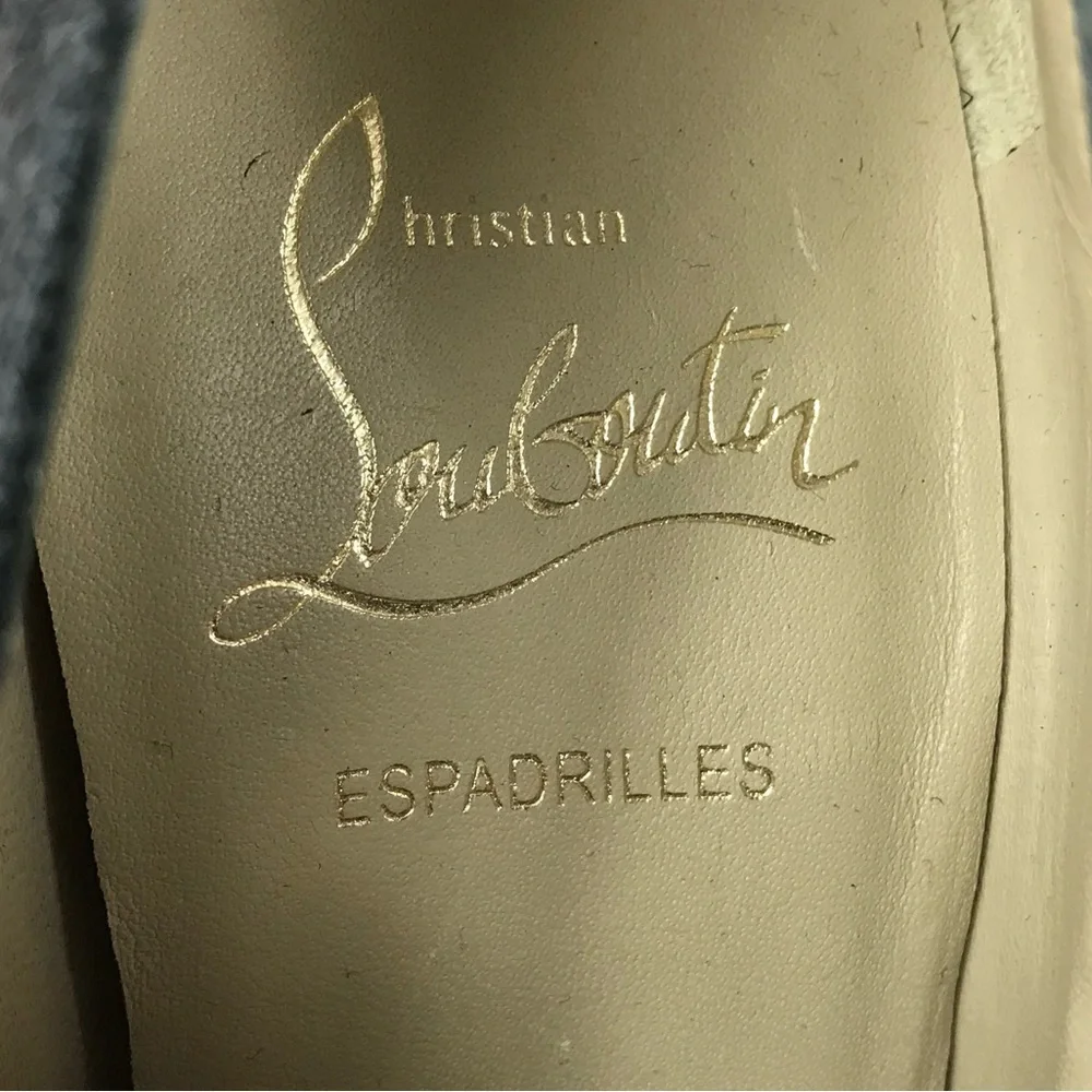 Christian Louboutin Deroba Platform Wedge Peep-toe Gray Espadrille